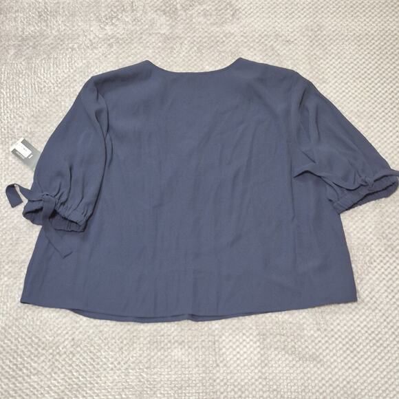 Worthington Womens Size 2X Blouse Lot Of 2 Navy VNeck Striped Mock Neck S/S New - Picture 5 of 15